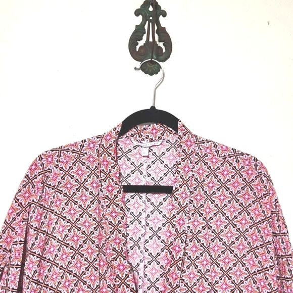 Victoria's Secret Open Front Kimono Robe Boho Beach Cover-up Geometric Print M/L - Picture 2 of 11